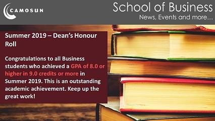 Summer 2019 - Dean's Honour Roll